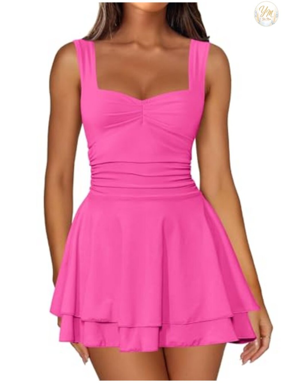 Square Neck Sleeveless Mini Dress A Line Corset Short Dress
